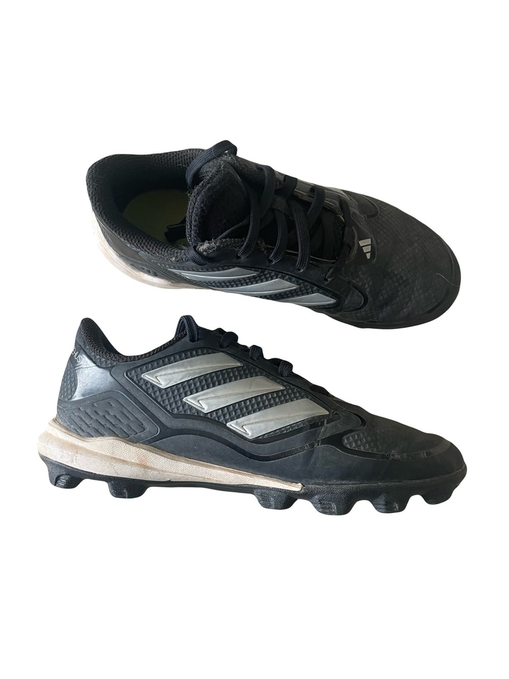 Adidas Black baseball/ softball Cleats. Youth size 2.5
